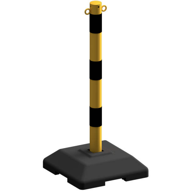 Steel post |  60 mm | hot-dip galvanized | coated yellow / black